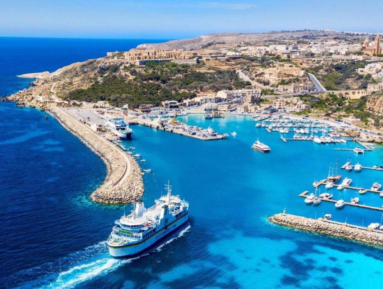 Gozo marina, aerial view